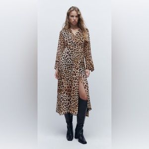 ZARA NWT animal print midi dress